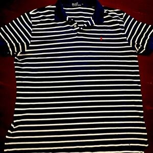 Polo by Ralph Lauren Blue and White Striped Polo Shirt